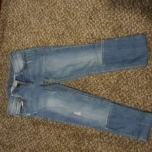 William Rast Distressed Mid-Rise Studded Pocket Skinny Jeans